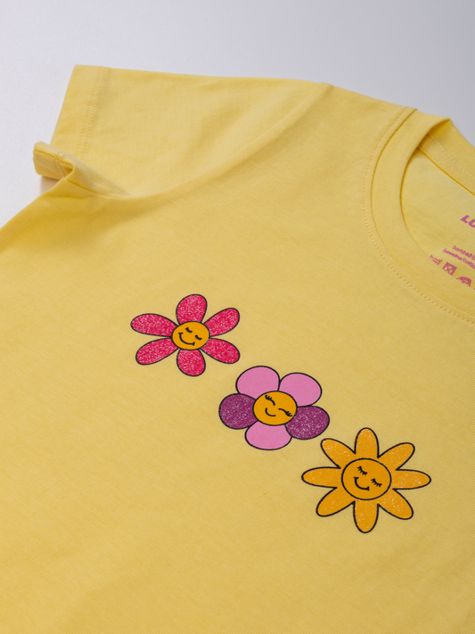 Yellow Flowers | Dívčí tričko s krátkými rukávy