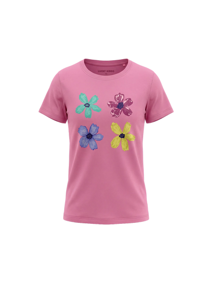 Happy Flower Quartet | Dívčí tričko s krátkými rukávy