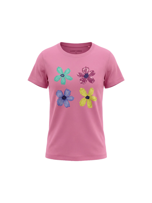 Happy Flower Quartet | Dívčí tričko s krátkými rukávy