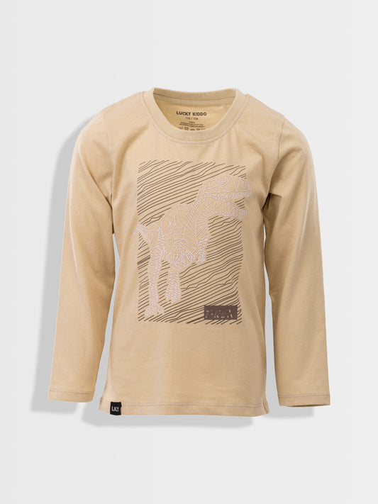 Tričko hnědá rýže dino