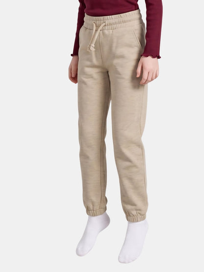 Beige Melange | Dívčí cargo tepláky