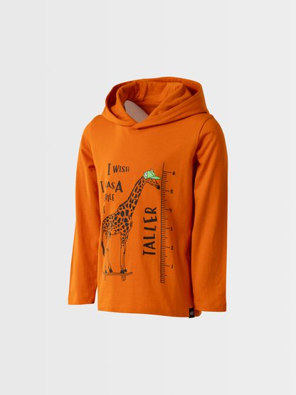 Giraffe Fun | Chlapecké triko s dlouhými rukávy in kapuco