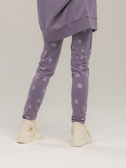 Purple Ash Dots | Dívčí legíny