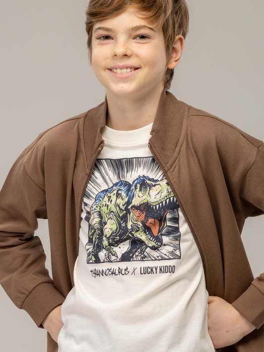 Star White T-Rex | Chlapecké triko s krátkými rukávy