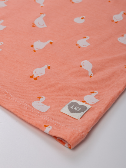 Peach Ducks | Dívčí triko s dlouhými rukávy