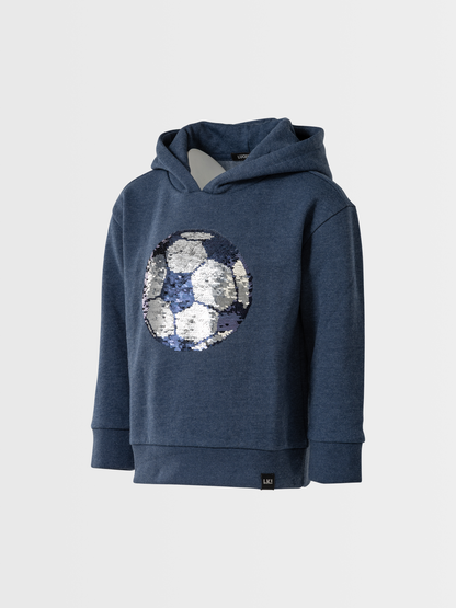 Blue Melange | Chlapecký pulover s kapuco