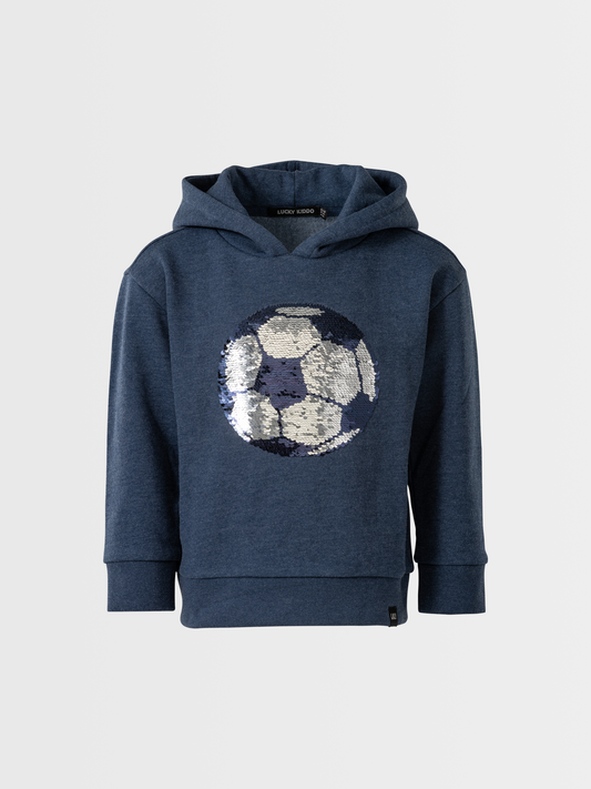 Blue Melange | Chlapecký pulover s kapuco