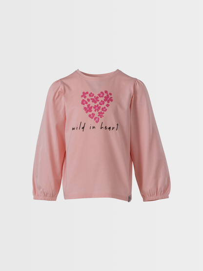 Veiled Rose Heart | Dívčí triko s dlouhými rukávy