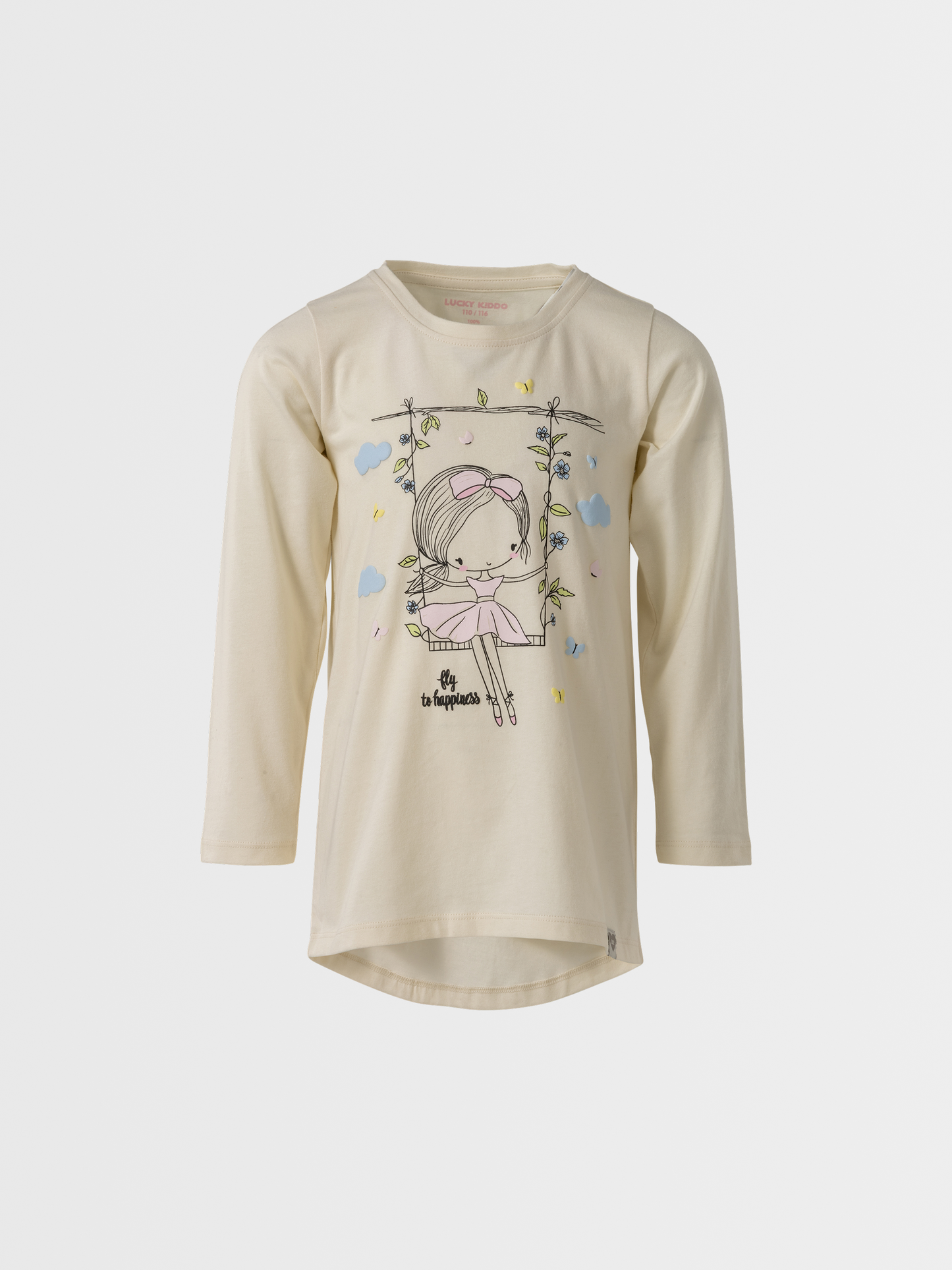 Fly to Happiness | Dívčí tunika s dlouhými rukávy