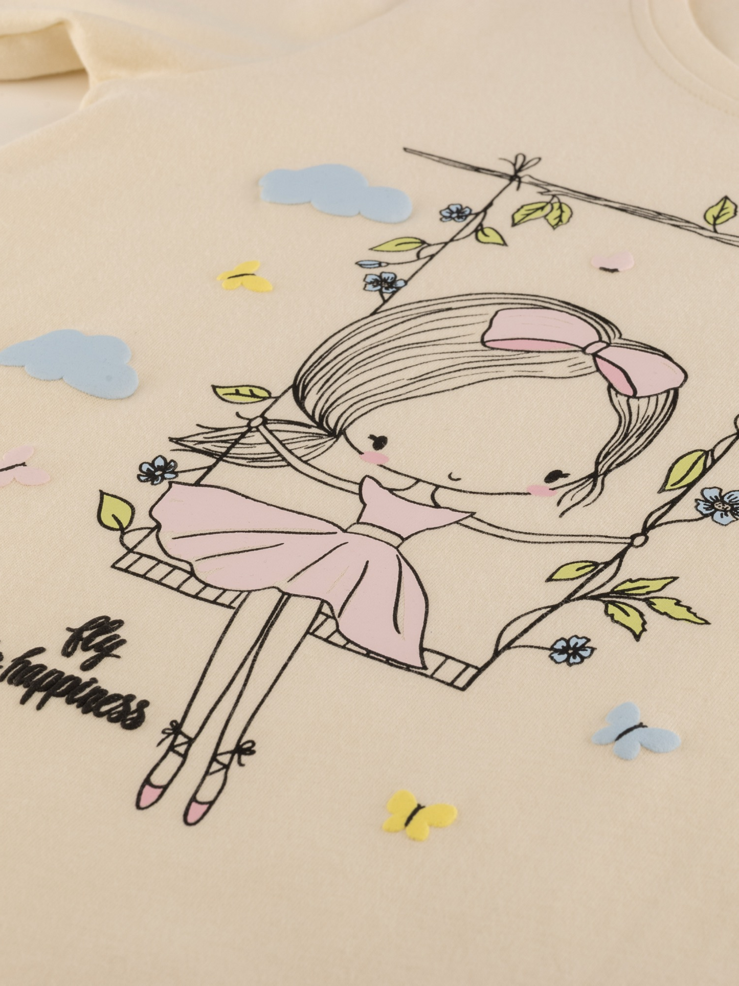 Fly to Happiness | Dívčí tunika s dlouhými rukávy