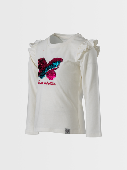 Colorful Butterfly | Dívčí triko s dlouhými rukávy