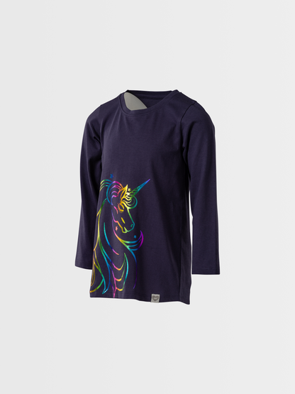 Rainbow Unicorn | Dívčí tunika s dlouhými rukávy