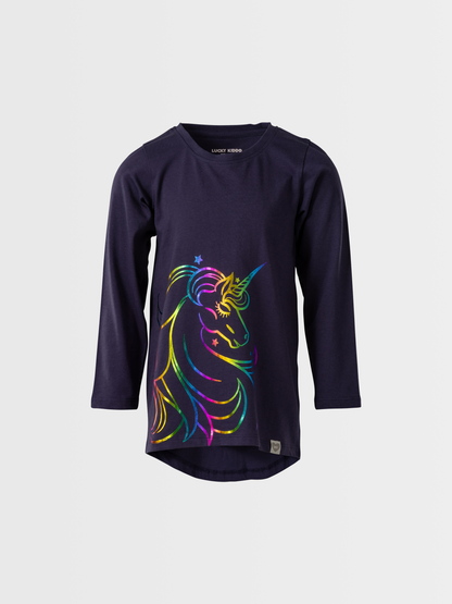 Rainbow Unicorn | Dívčí tunika s dlouhými rukávy