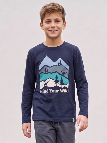 Find Your Wild | Chlapecké tričko s dlouhým rukávem - klasický střih