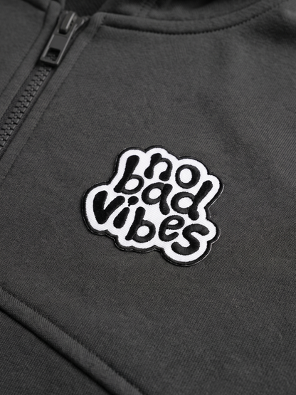 Grey No Bad Vibes | Chlapecký pulover s kapucí - oversized střih