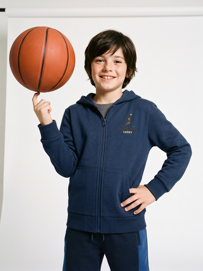 Navy Basket | Chlapecký mikina s kapucí - klasický střih