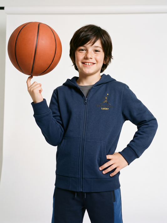 Navy Basket | Chlapecký mikina s kapucí - klasický střih