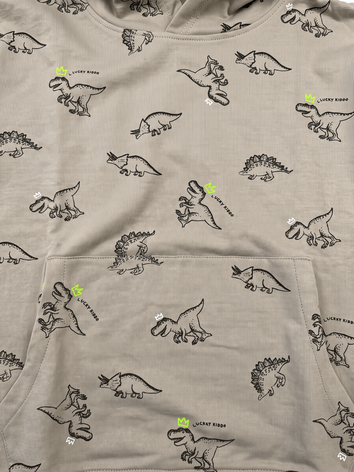 Beige Dinosaurs | Chlapecký mikina s kapucí - klasický střih