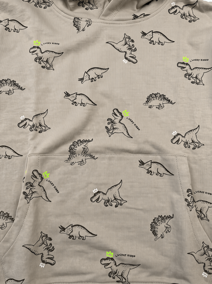 Beige Dinosaurs | Chlapecký mikina s kapucí - klasický střih