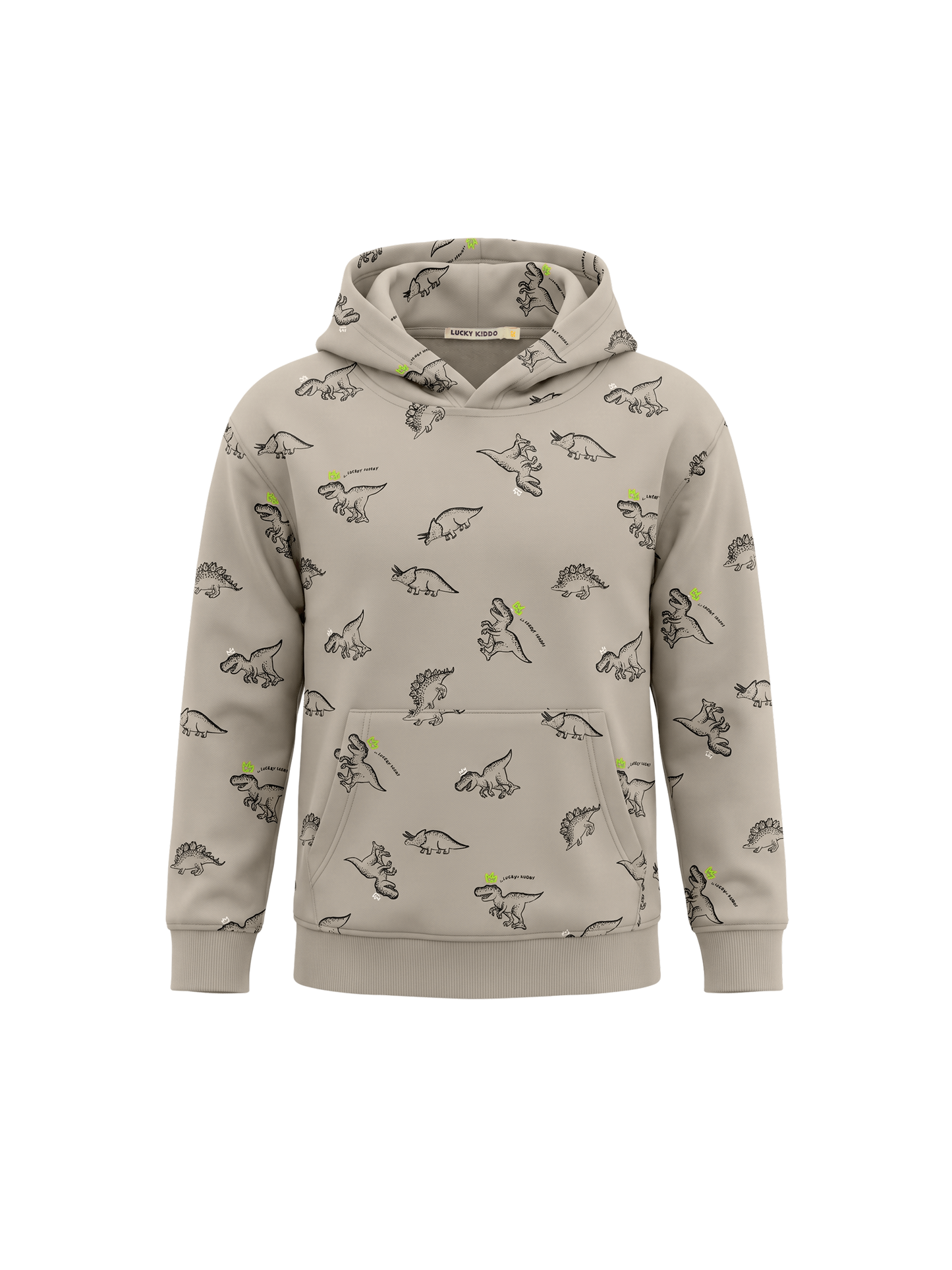 Beige Dinosaurs | Chlapecký mikina s kapucí - klasický střih