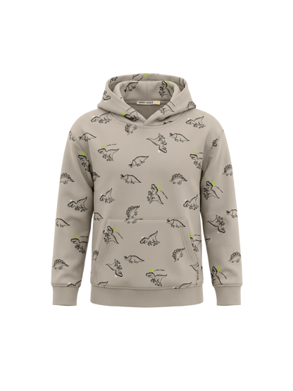 Beige Dinosaurs | Chlapecký mikina s kapucí - klasický střih