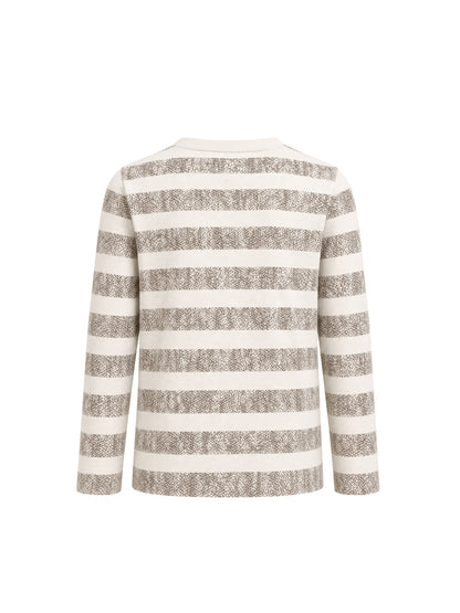 Cream Stripes | Chlapecké tričko s dlouhými rukávy - klasický střih