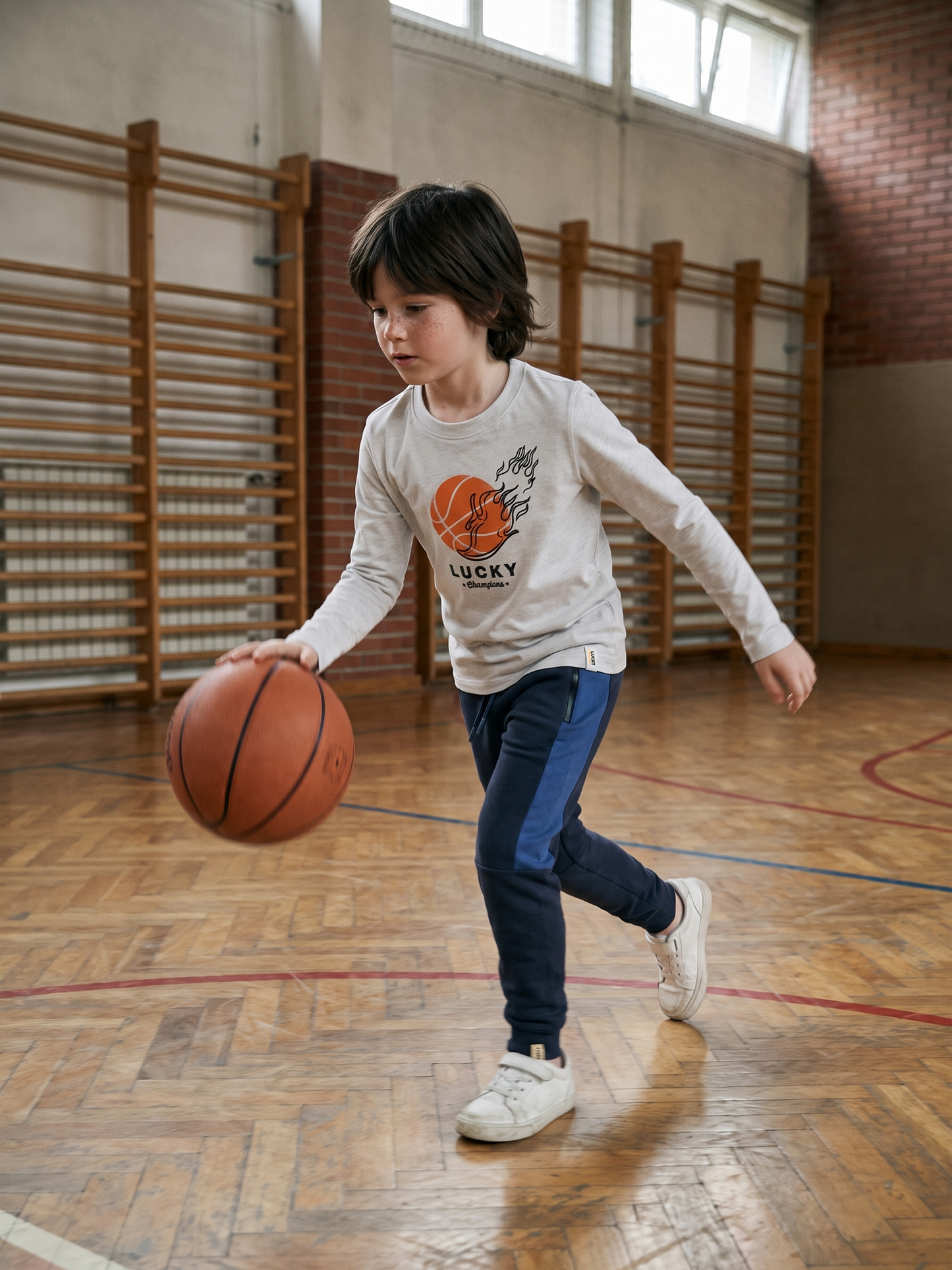 Silver Basket | Chlapecké tričko s dlouhými rukávy - klasický střih