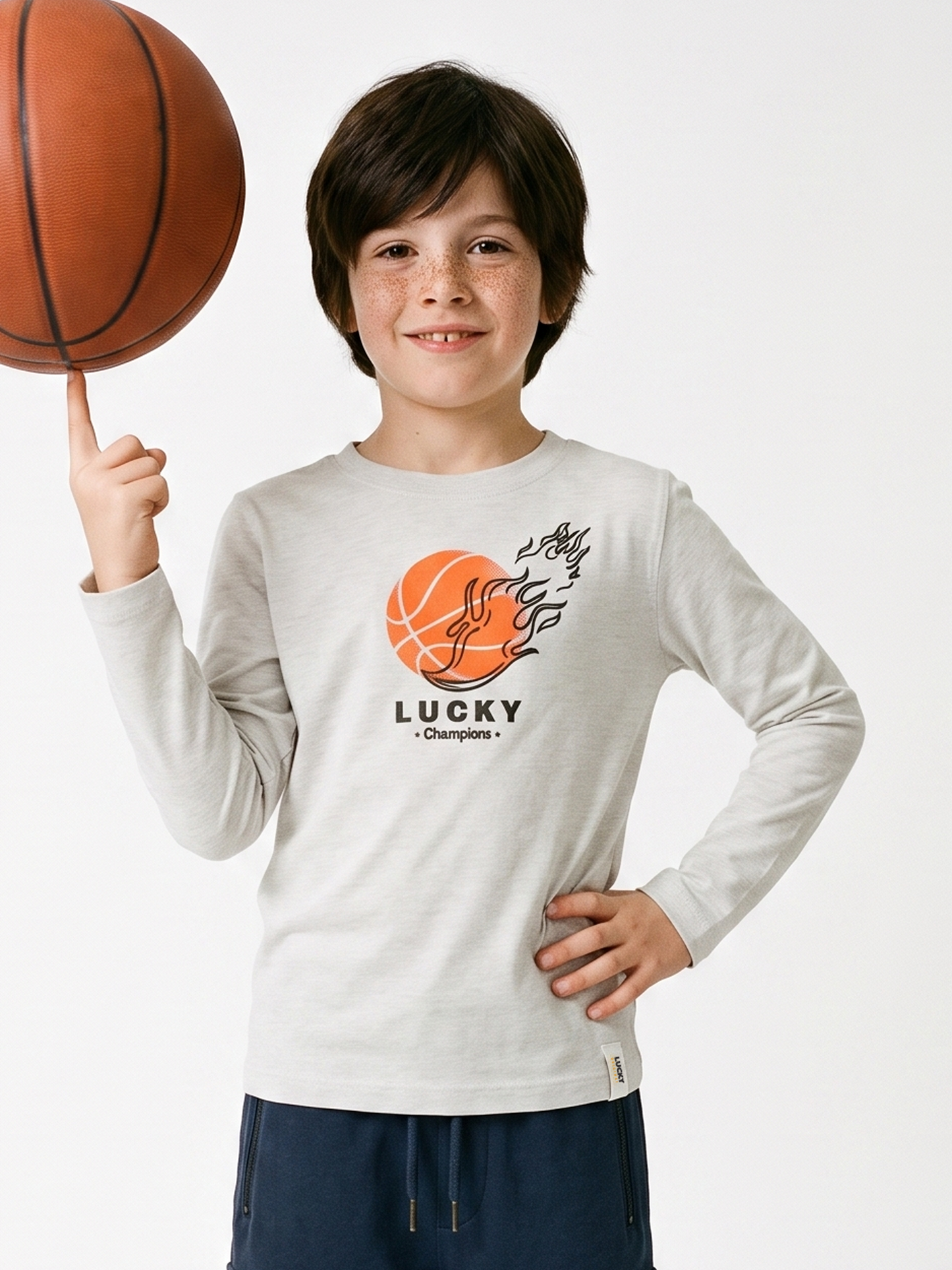 Silver Basket | Chlapecké tričko s dlouhými rukávy - klasický střih
