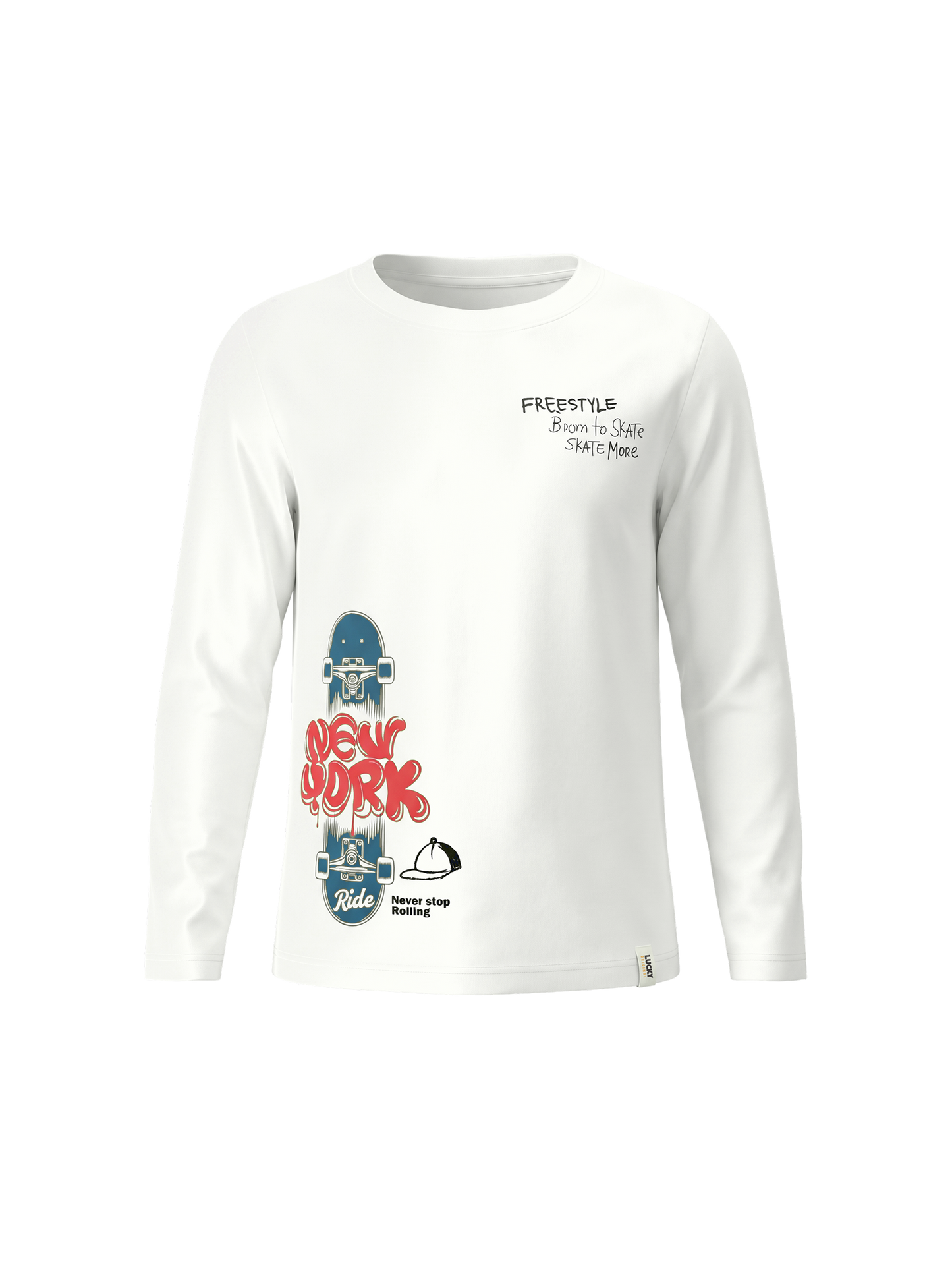 White Freestyle | Chlapecké tričko s dlouhými rukávy - klasický střih