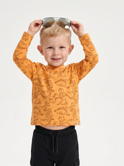 Orange Dinosaurs | Chlapecké tričko s dlouhými rukávy - klasický střih