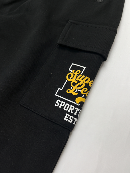 Black Cargo Vibe | Chlapecké cargo tepláky - volný střih