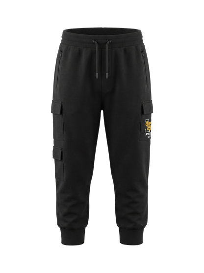 Black Cargo Vibe | Chlapecké cargo tepláky - volný střih