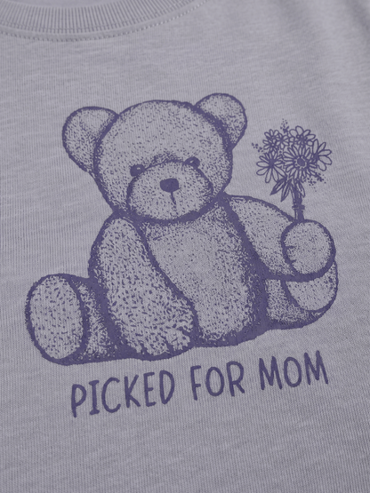 Blue Teddy Love | Dívčí tričko s krátkými rukávy - volný střih
