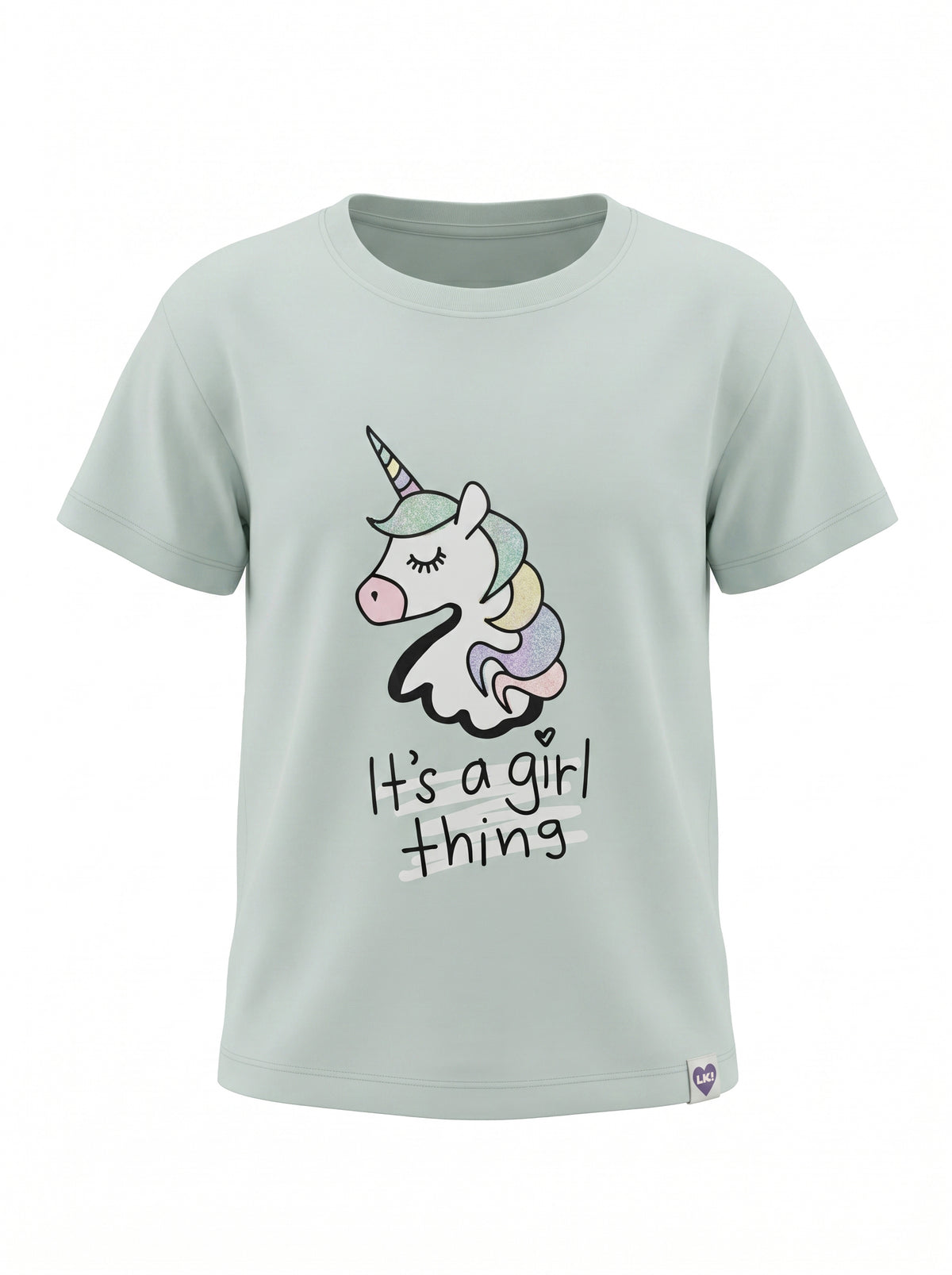Mint Unicorn | Dívčí tričko s krátkými rukávy - volný střih