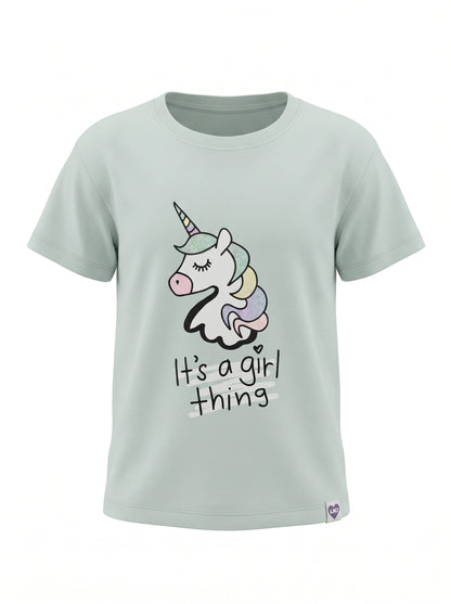 Mint Unicorn | Dívčí tričko s krátkými rukávy - volný střih