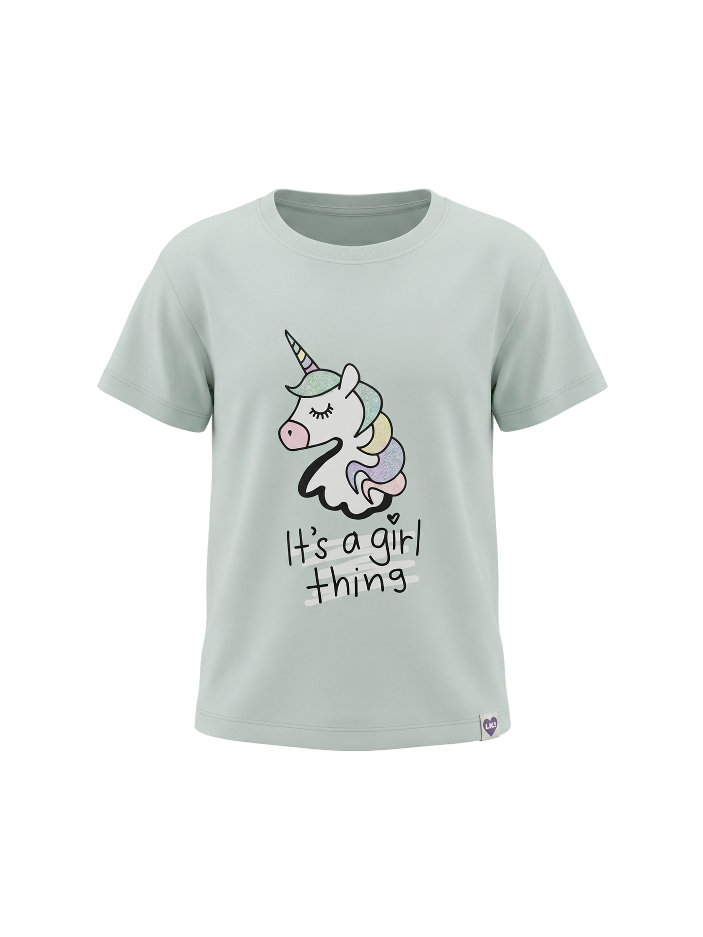 Mint Unicorn | Dívčí tričko s krátkými rukávy - volný střih