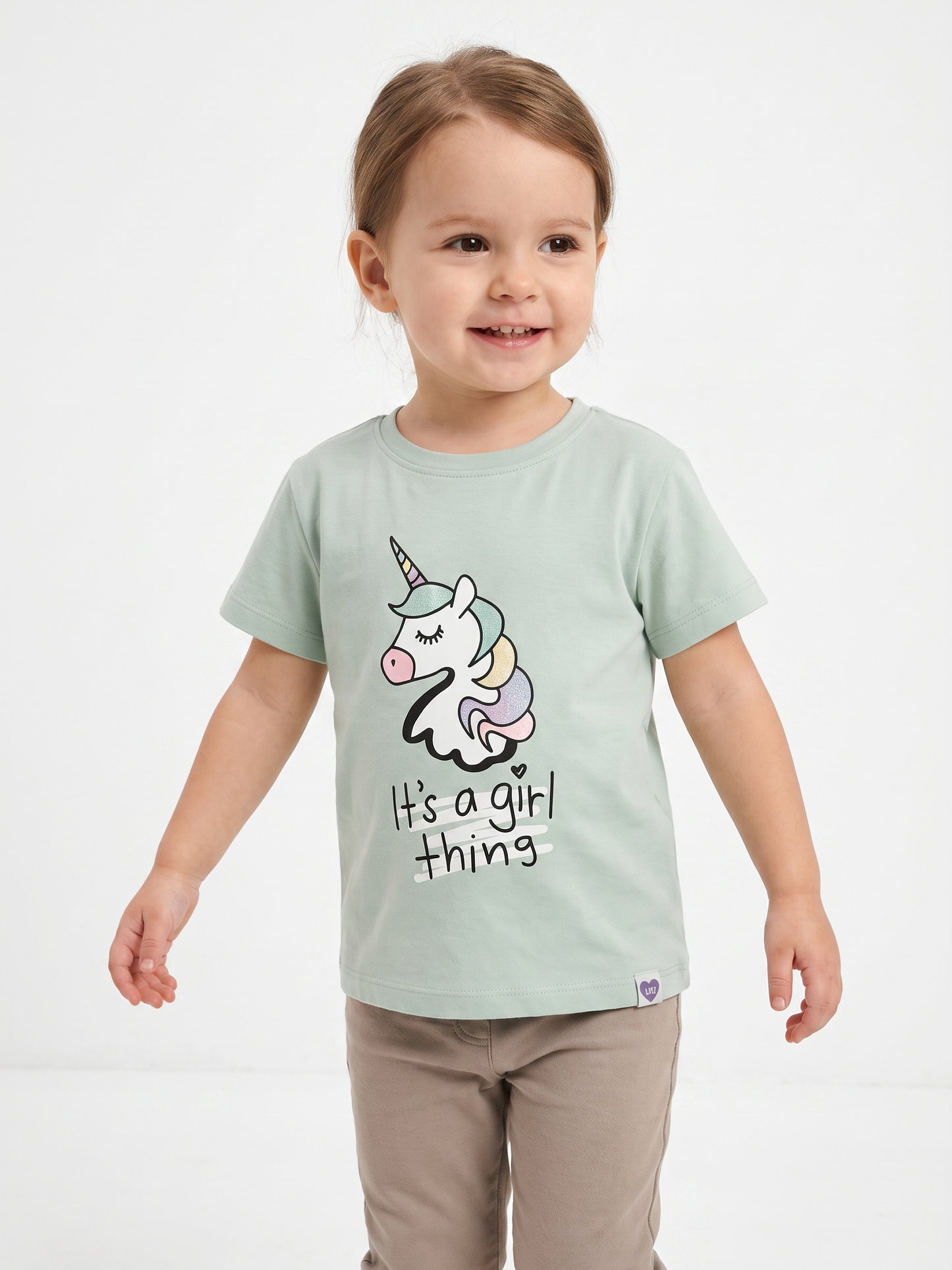 Mint Unicorn | Dívčí tričko s krátkými rukávy - volný střih