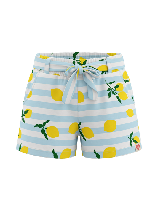 Lemon Stripe Breeze | Dívčí krátké kalhoty