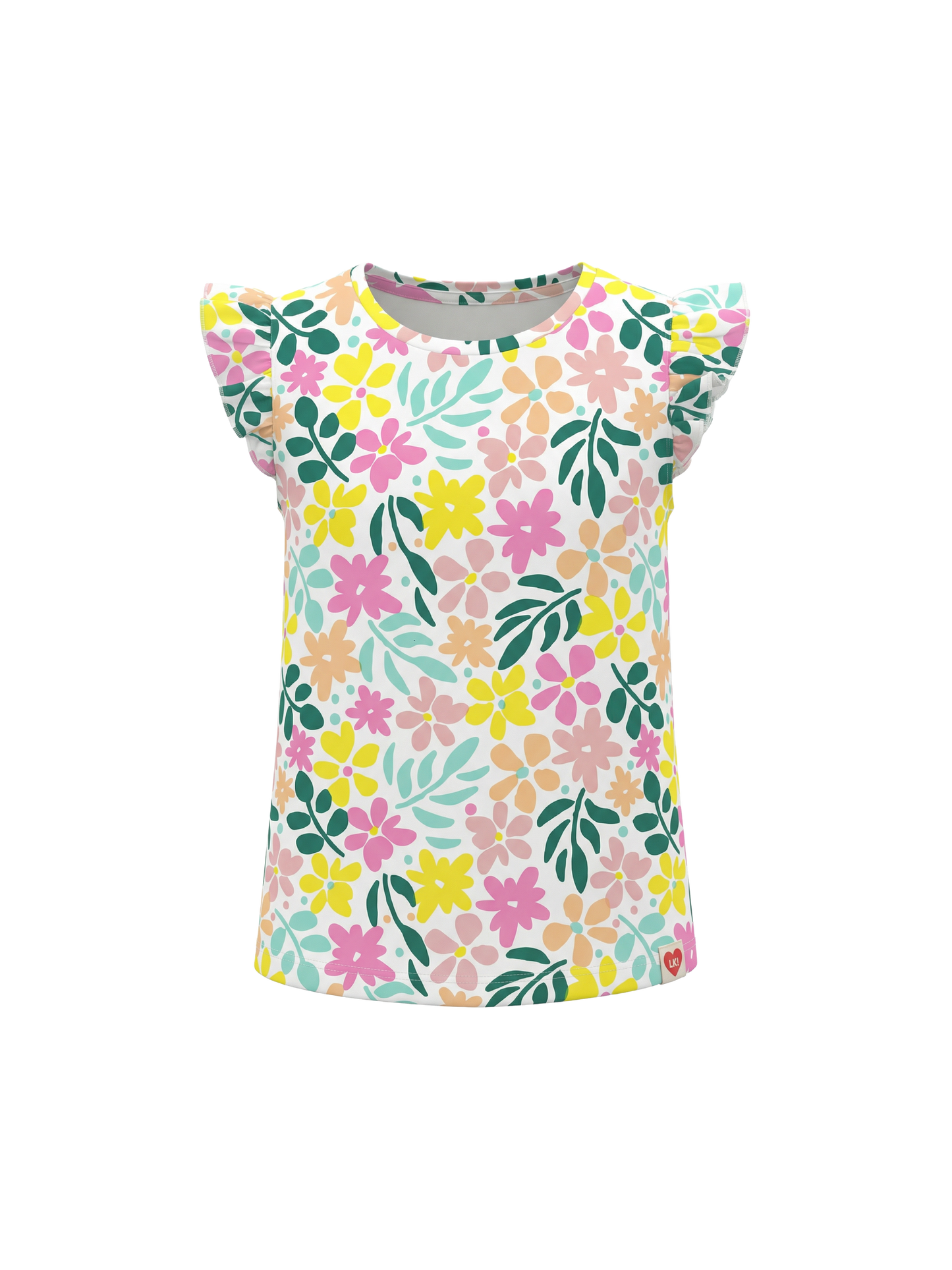 Pastel Flower Flutter | Dívčí tričko s krátkými rukávy