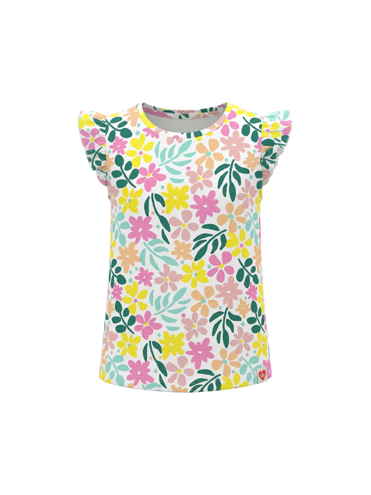 Pastel Flower Flutter | Dívčí tričko s krátkými rukávy