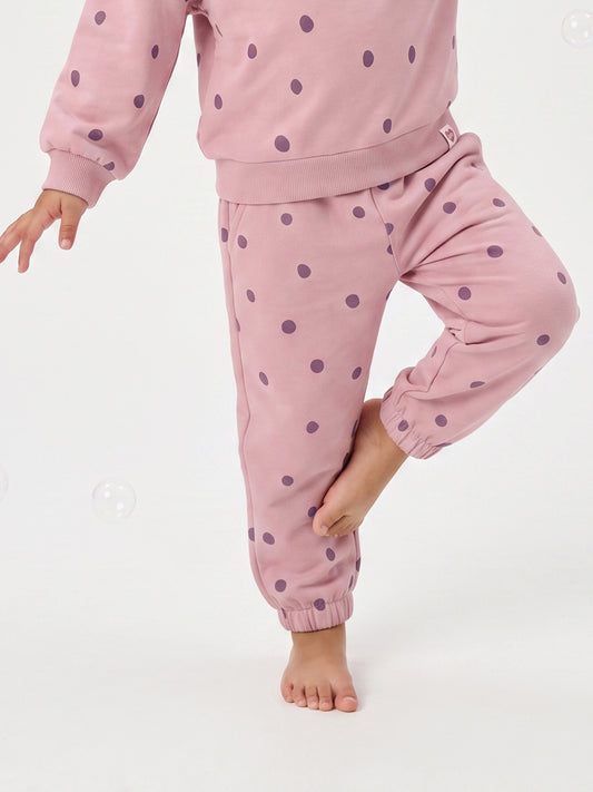 Rose Dots | Dívčí tepláky - volný střih