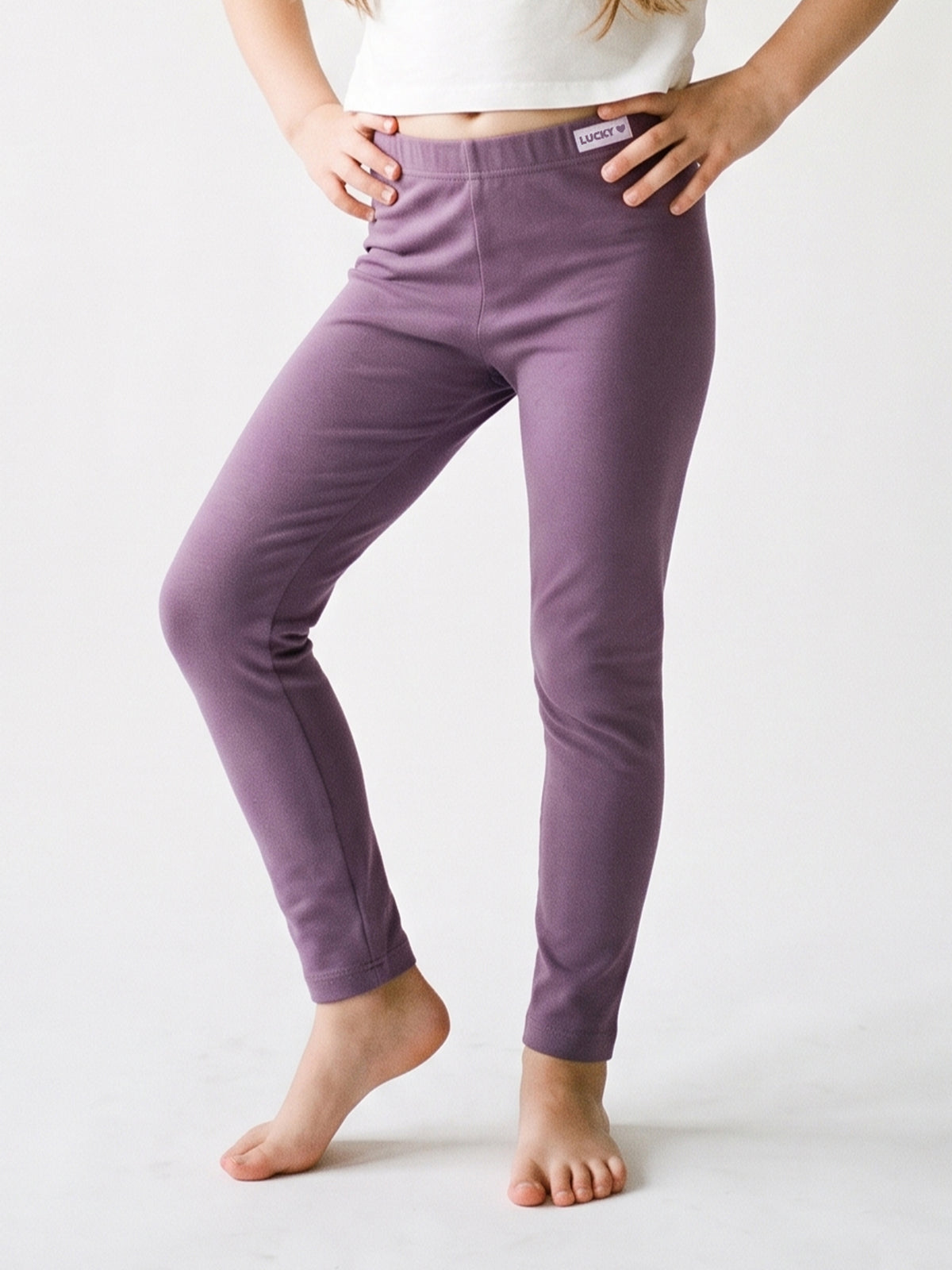 Plum Solid | Zateplené dívčí legíny