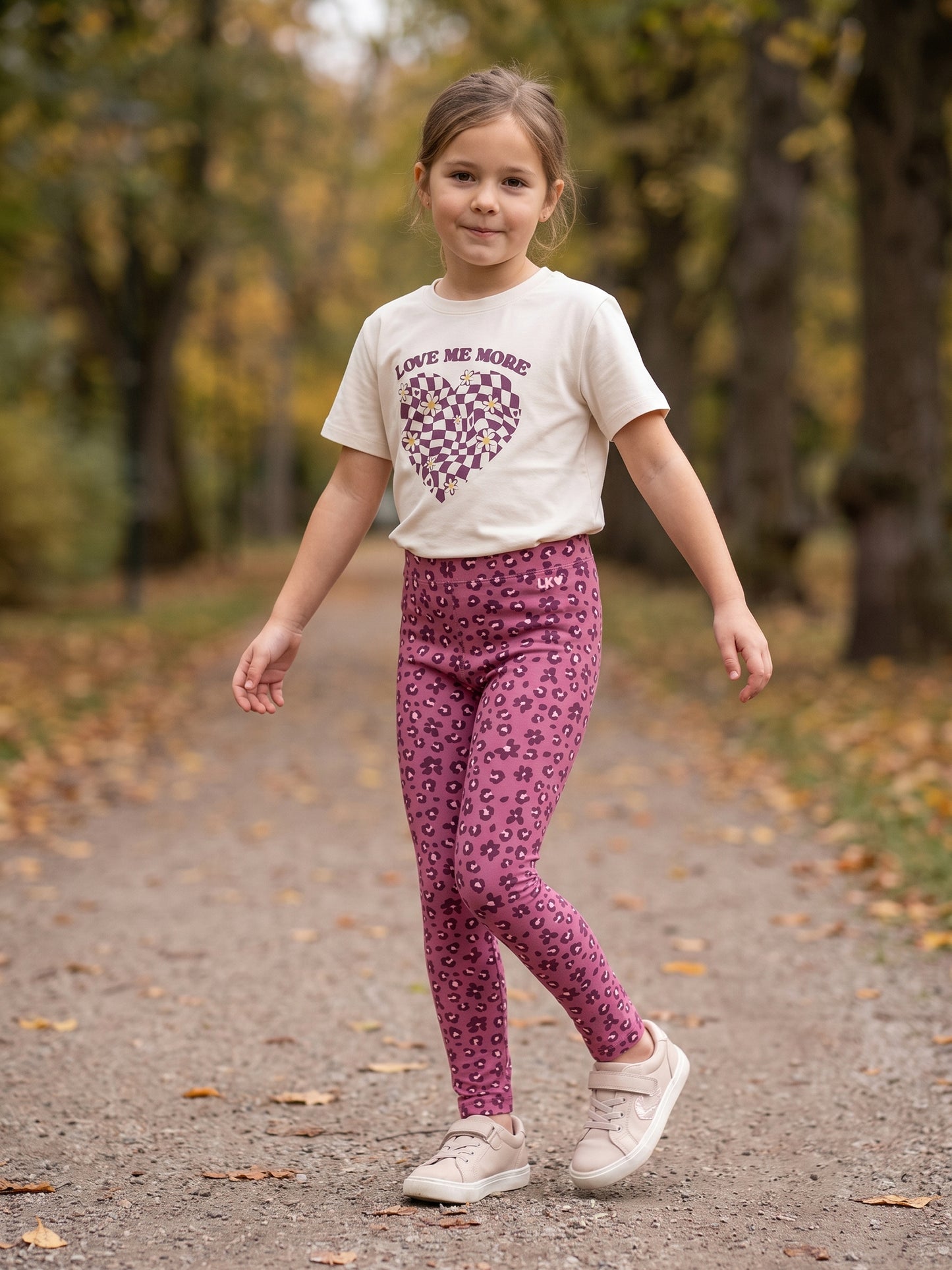 Raspberry Leopard | Dívčí legíny