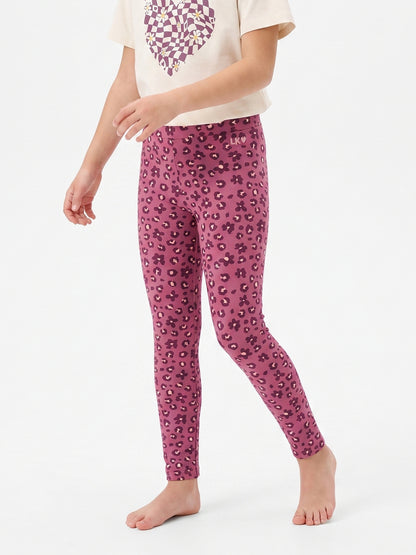 Raspberry Leopard | Dívčí legíny