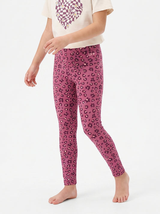 Raspberry Leopard | Dívčí legíny