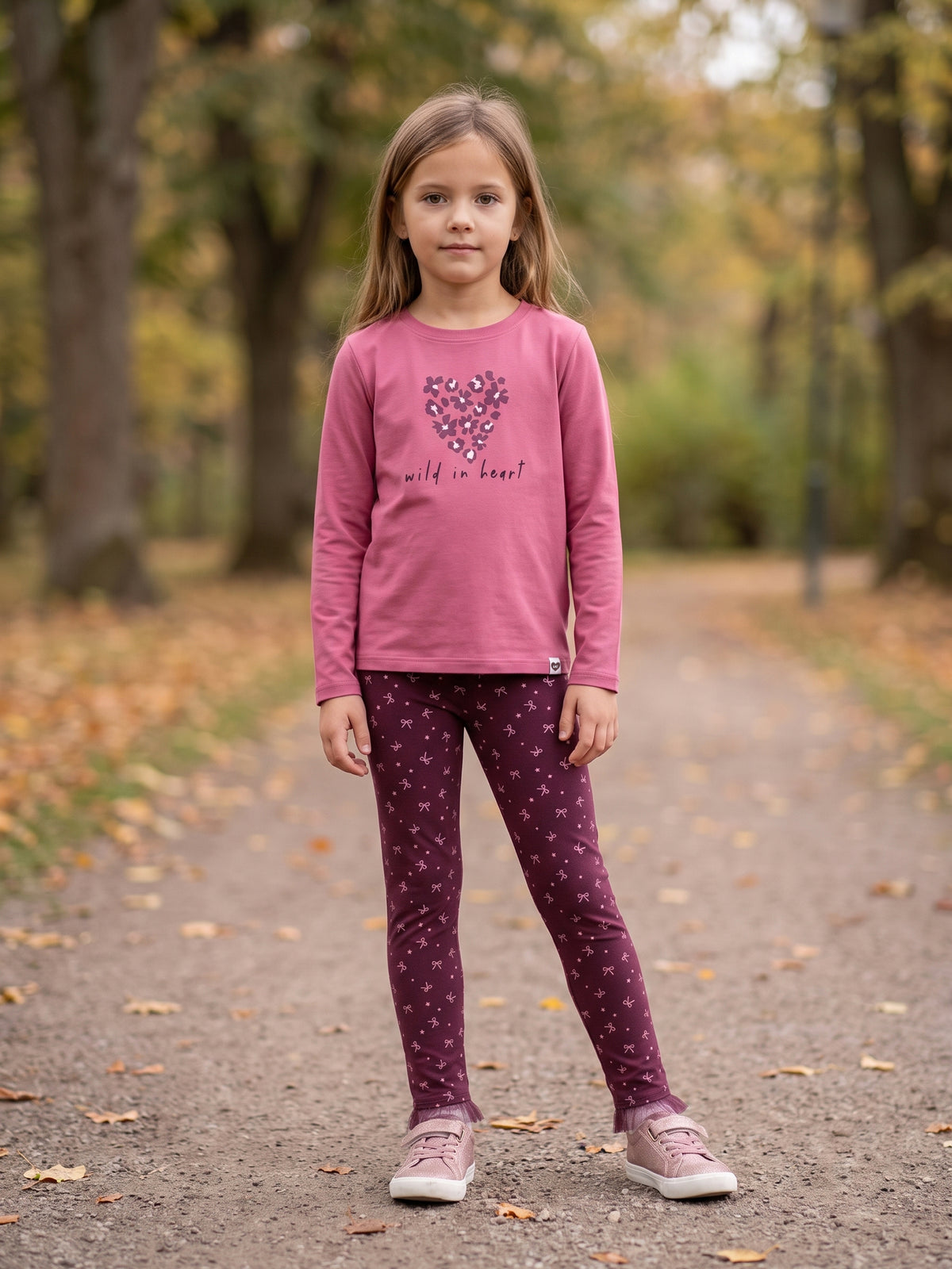 Berry Bows | Zateplené dívčí legíny