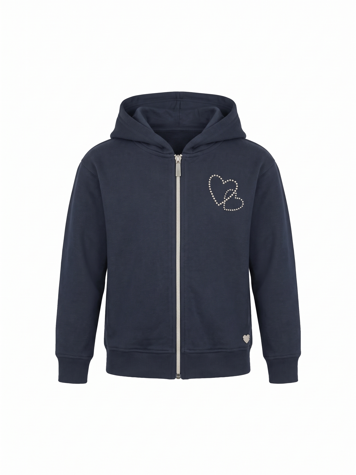 Sparkle Heart | Dívčí mikina s kapucí na zip - volný střih