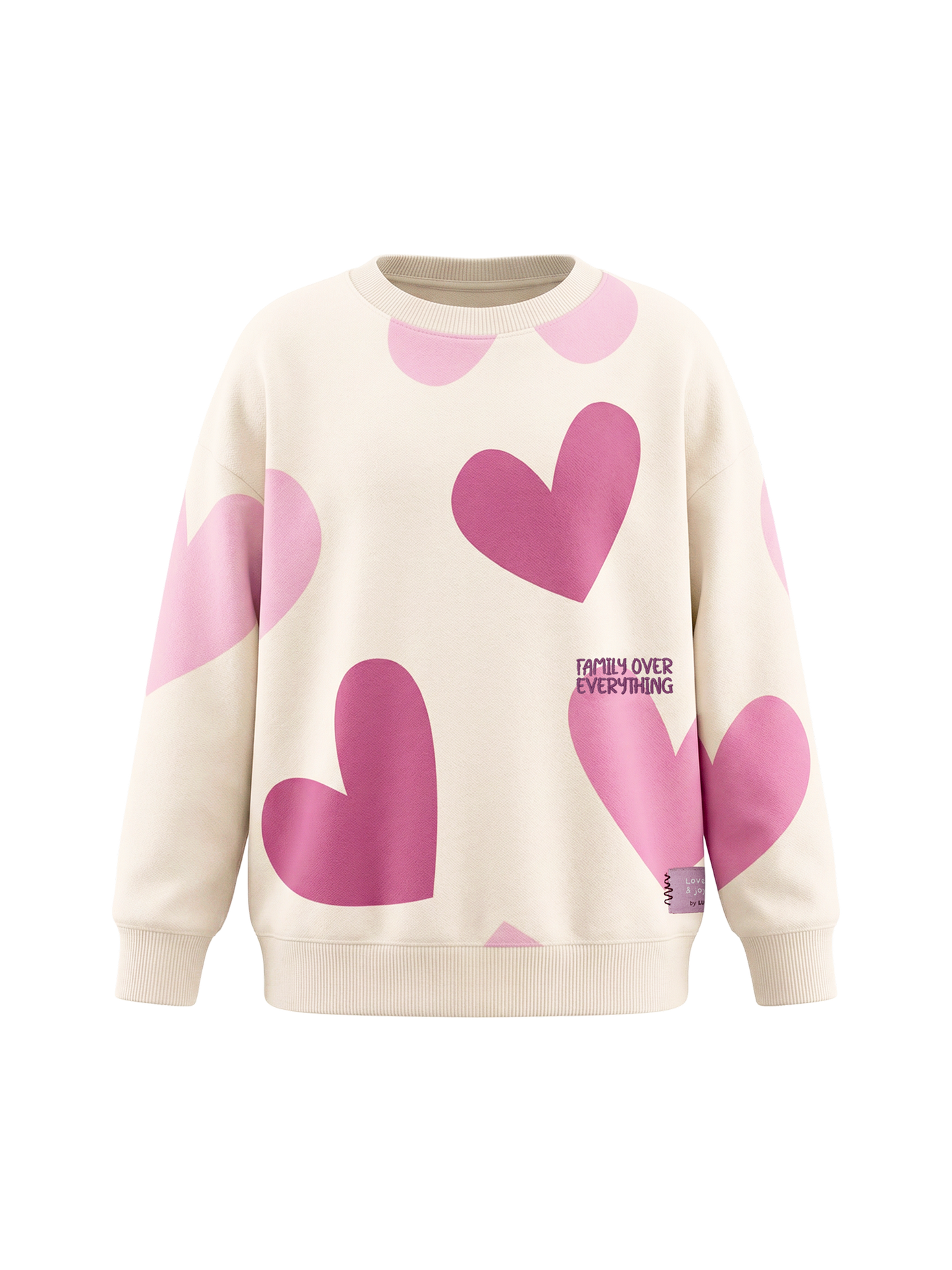 White Heart Family | Dívčí pulover - oversized střih
