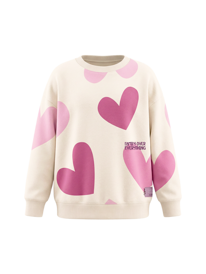 White Heart Family | Dívčí pulover - oversized střih