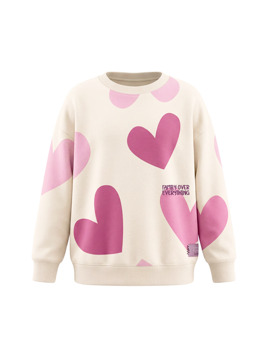 White Heart Family | Dívčí pulover - oversized střih